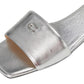 Sculpted C Metallic Leather Flat Sandals