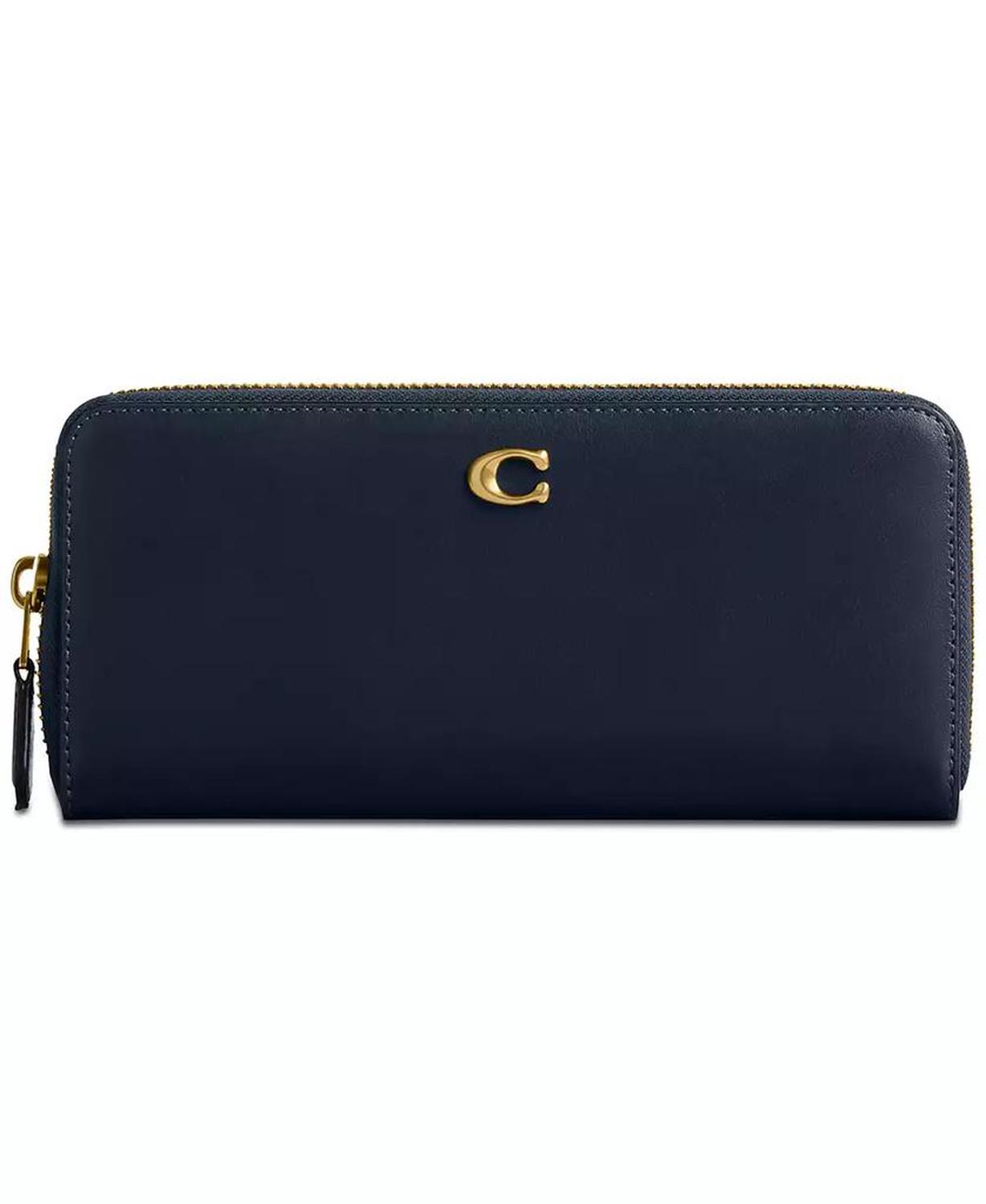 Slim Accordion Leather Zip-Around Wallet