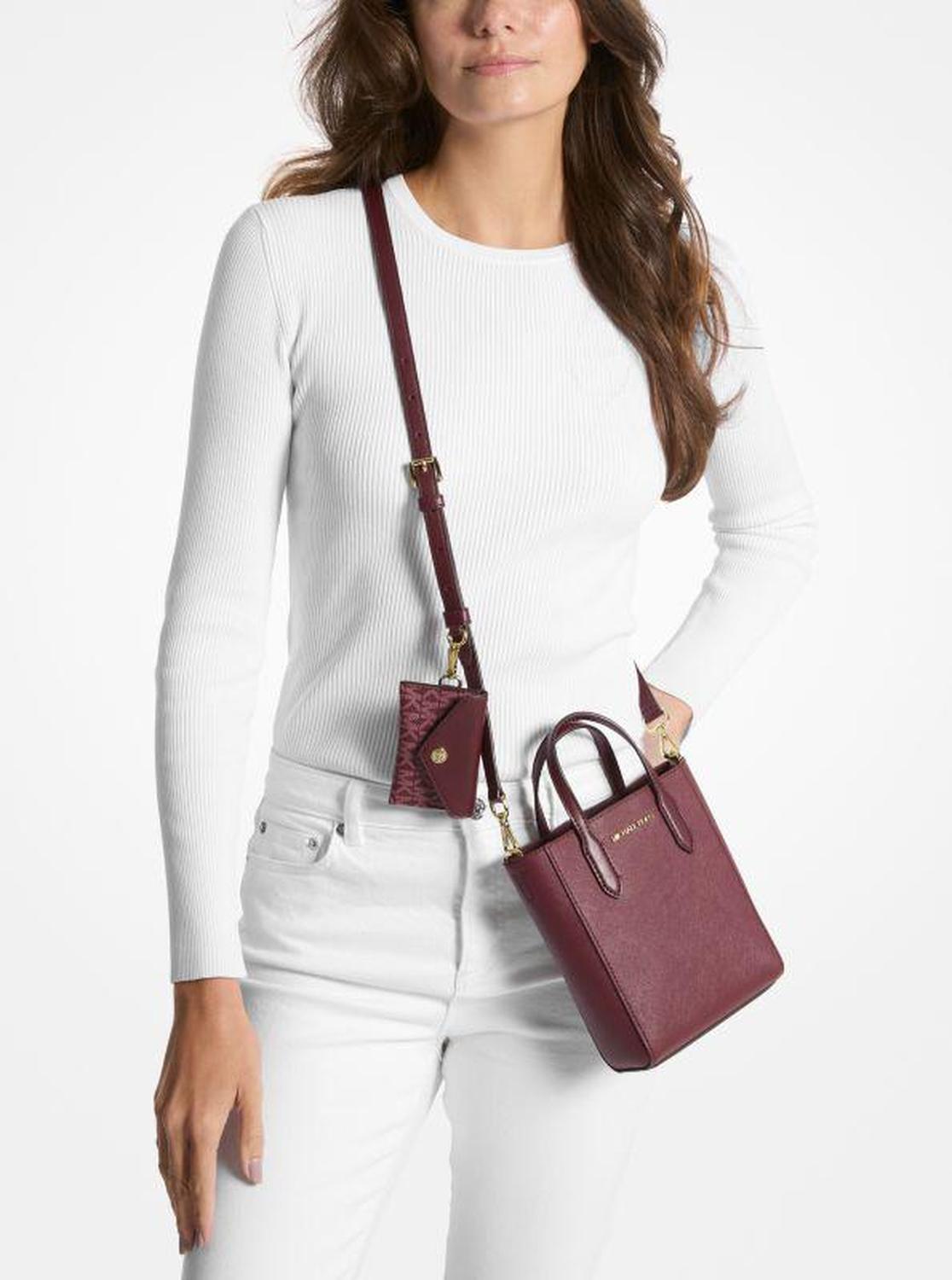 Vincent Extra-Small Saffiano Leather Crossbody Bag With Logo Card Case