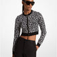 Leopard Jacquard Knit Zip Cardigan