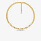 Precious Metal-Plated Brass Pavé Logo Chain Necklace