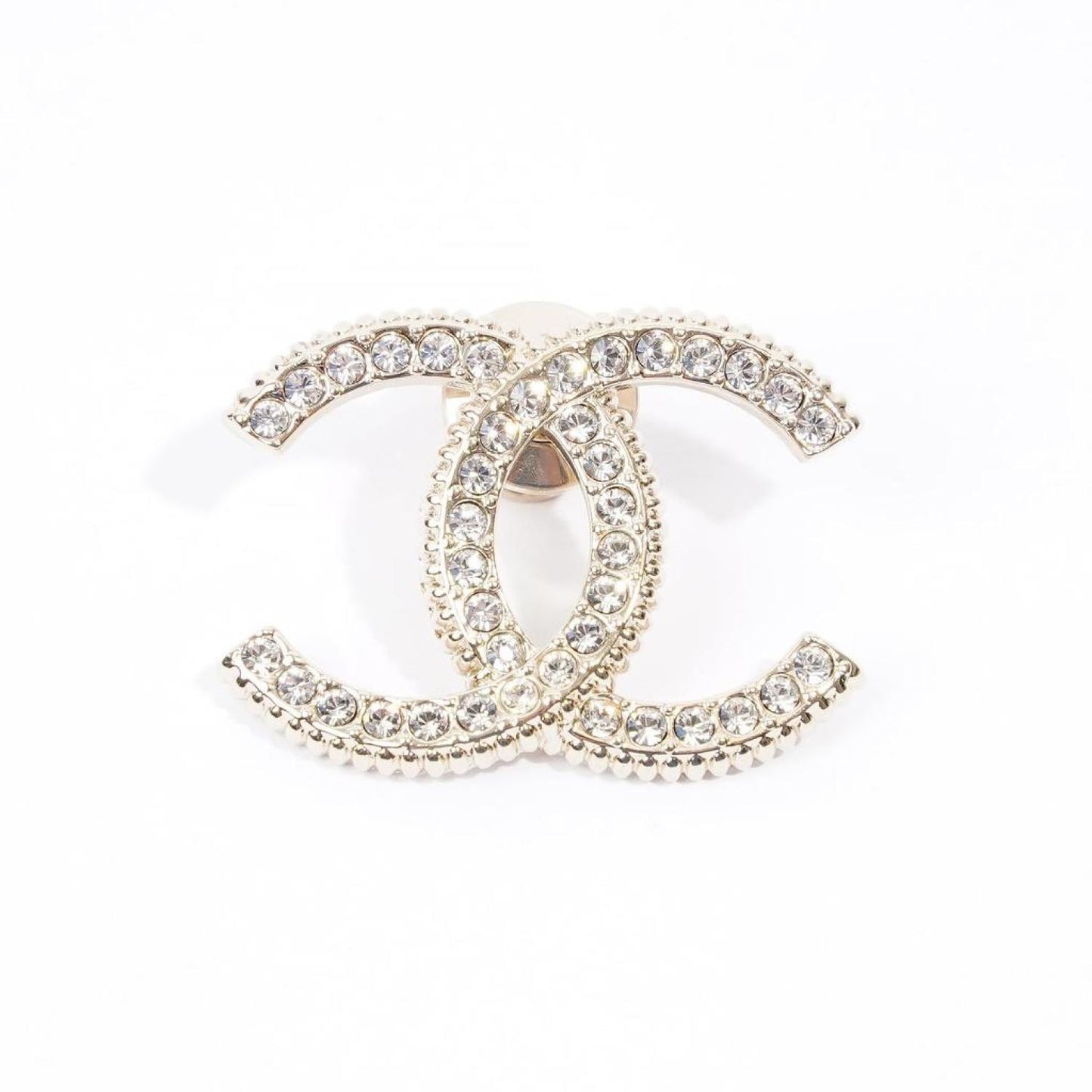 Chanel Cc Logo Diamante Brooch Gold  Base Metal