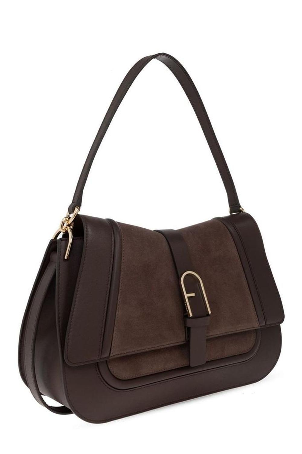 Furla Large Flow Foldover Top Shoulder Bag