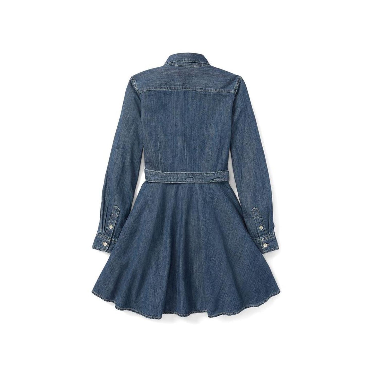 Belted Cotton Denim Shirtdress (Little Kids)