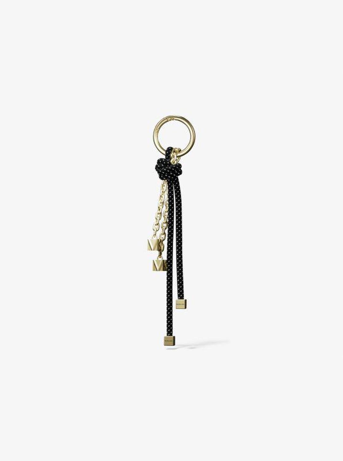 Gold-Tone and Speckled Cord Bag Charm