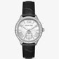 Sage Pavé Silver-Tone and Crocodile Embossed Leather Watch