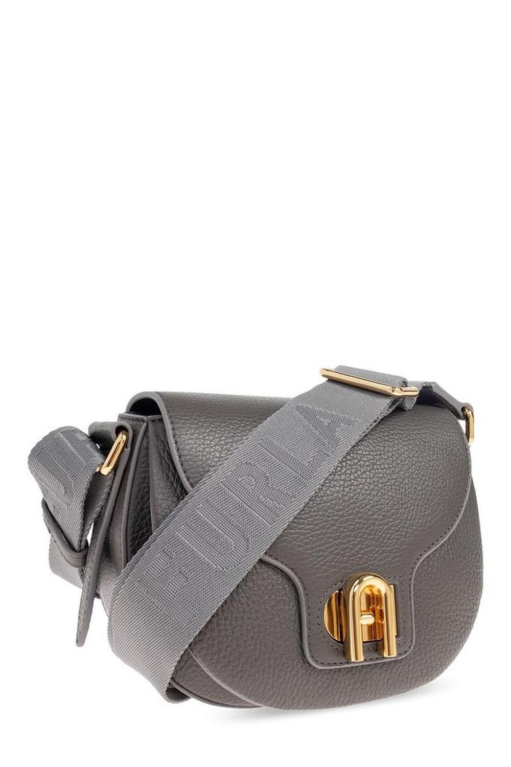 Furla Logo Plaque Foldover-Top Shoulder Bag