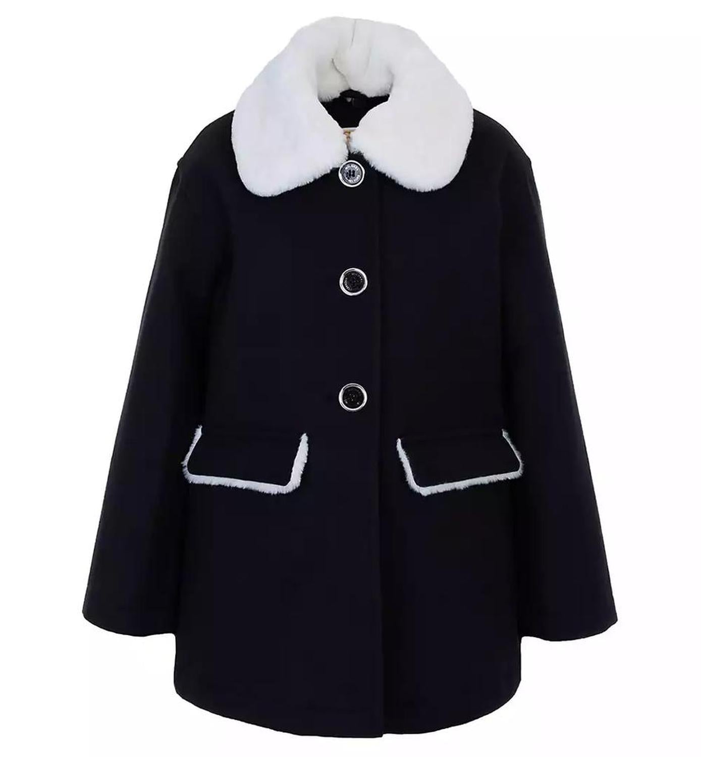 Big Girls Faux Wool Collar Jacket