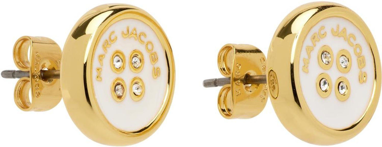 Gold 'The Button Stud' Earrings