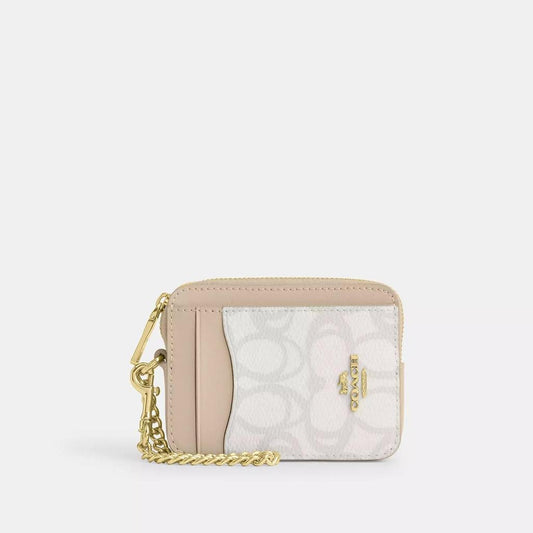 Zip Card Case In Sketch Signature Canvas