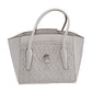 Bancroft Medium Woven Satchel in White Calf Leather