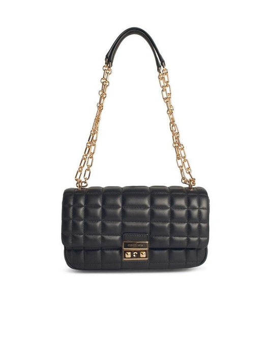 Quilt' Black Leather Crossbody Bag