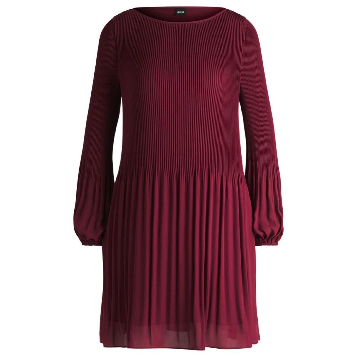 Women's Plisse Pleats Regular-Fit Crew-Neck Dress