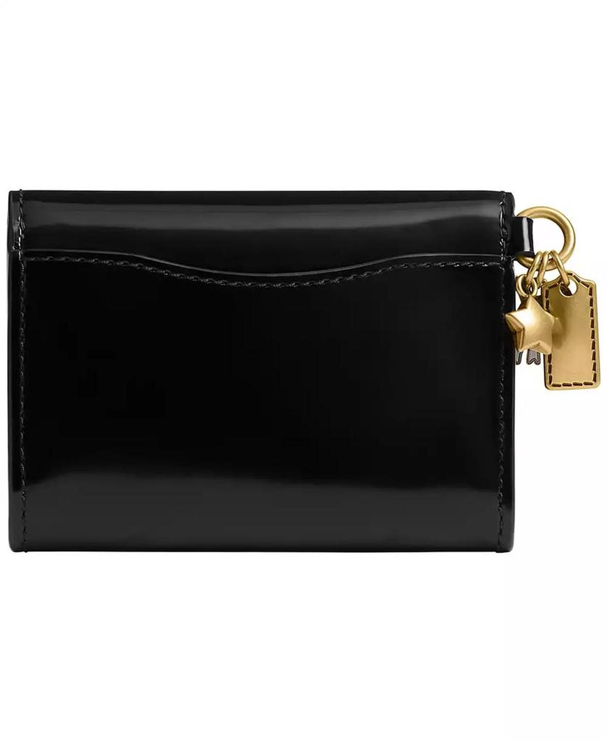 Essential Mini Leather Flap Card Case with Charm