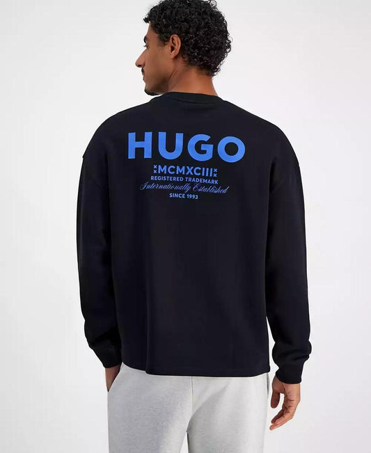 Men's Naviu Relaxed Fit Long Sleeve Crewneck Logo Sweatshirt