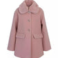 Toddler and Little Girls Faux Wool Hooded Collar Jacket