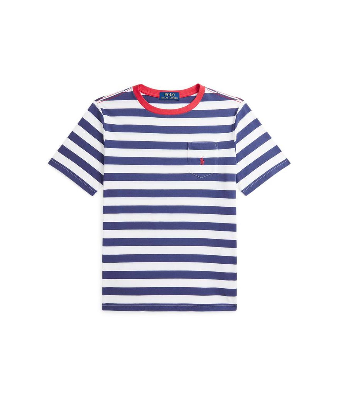 Striped Cotton Jersey Pocket Tee (Big Kid)