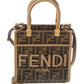 FENDI Sunshine Mini FF Jacquard & Leather Tote