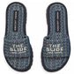 The Slide Denim Monogram Sandals
