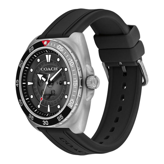Men's Charter Automatic Black Silicone Watch 44mm