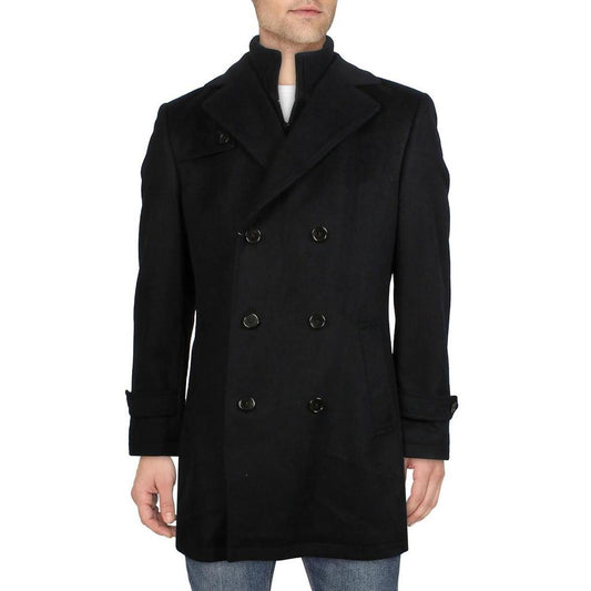 Kester Mens Double-Breasted Wool Overcoat