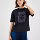 Women's Cotton Embellished-Graphic T-Shirt