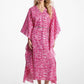 Zebra Print Cotton Belted Caftan