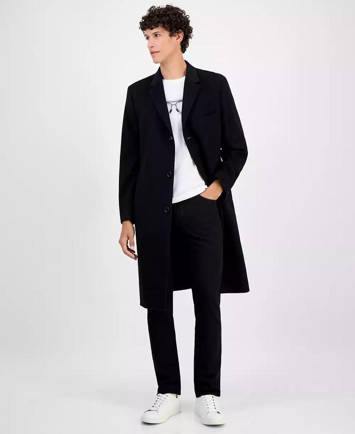 Men's Classic-Fit Solid Pure Cashmere Overcoat