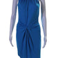 Michael Kors Women's High Neck Sleeveless Cinch Mini Dress Blue