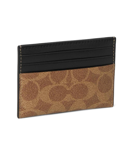 Card Case In Signature Canvas With Coach Graphic