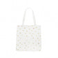 Canvas Book Tote Bag In Gold Dot With Script