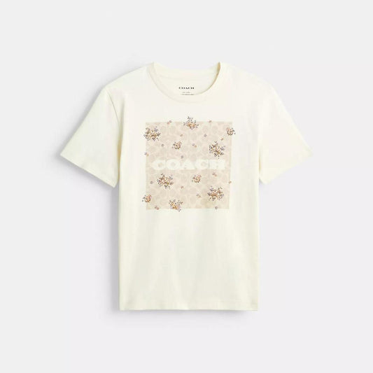 Spring Blossom Signature Square Classic T Shirt In Organic Cotton