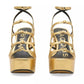 Kiki Metallic Leather Platform Pump Sandals