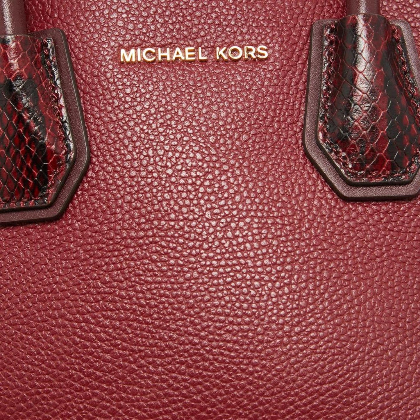 Michael Kors Red/burgundy Leather Small Mercer Tote