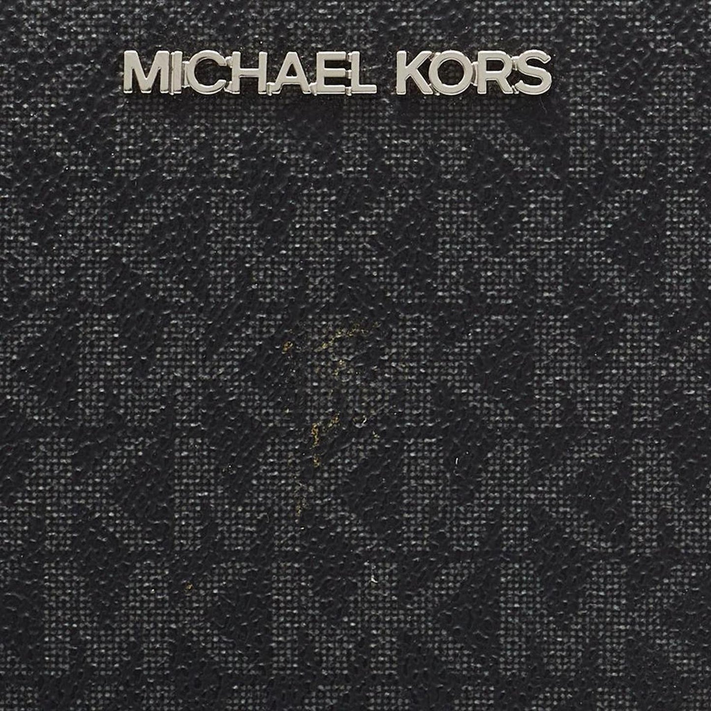 Michael Kors Black/grey Signature Coated Canvas Zip Around Wallet