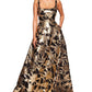 Marchesa Notte Square Neck Strapless Bal Long Gown