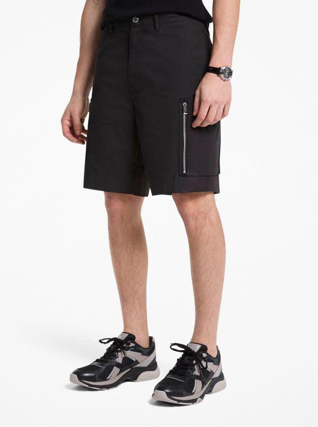Cotton Poplin Zip Cargo Shorts