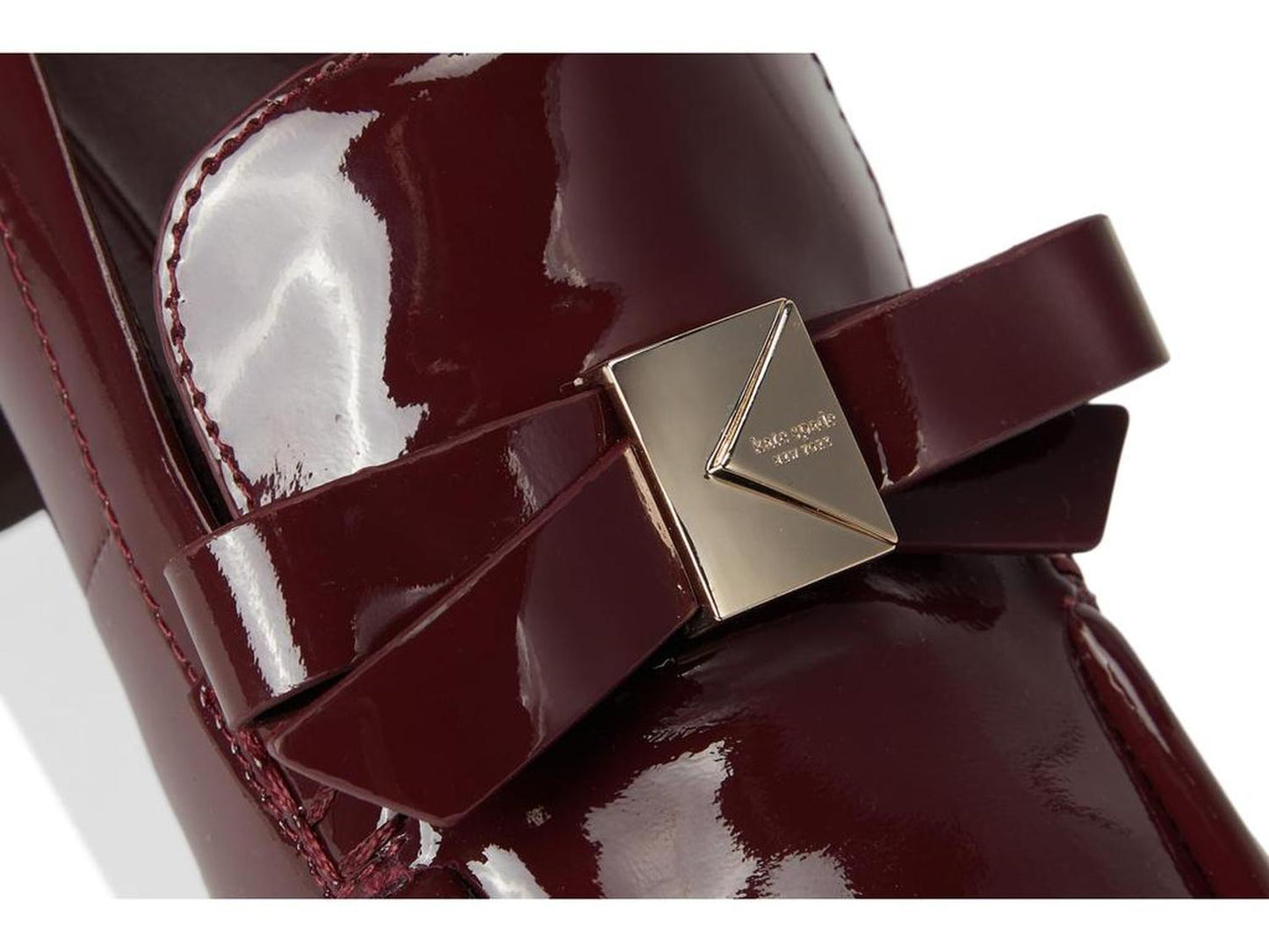 Deco Bow Patent Leather Heeled Loafers