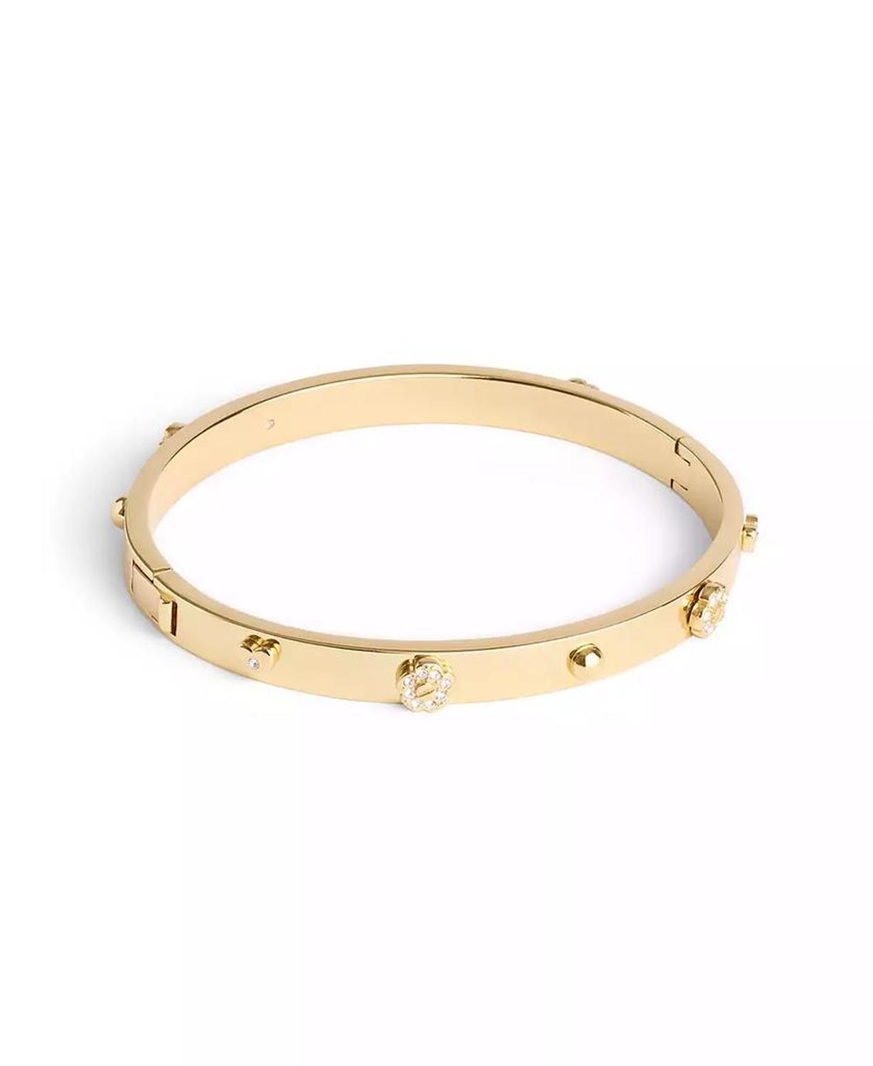 Faux Stone Signature Mixed Motif Bangle Bracelet