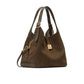 Deco Pebbled Leather And Suede Crossbody Tote