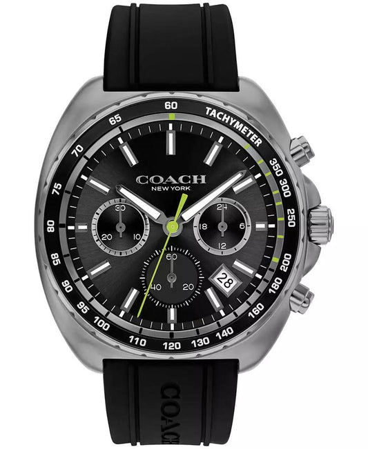 Men's Charter Black Silicone Strap Watch 44.5mm