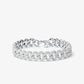 Precious Metal-Plated Sterling Silver Pavé Curb Link Bracelet