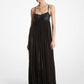 Plongé Leather and Chiffon Jersey Empire Gown