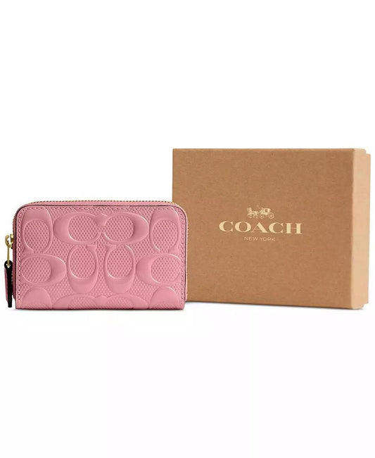 Small Signature Patent Leather Zip Around Wallet