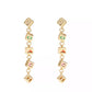 Multi-Colored Signature Logo Enamel Cube Linear Earrings
