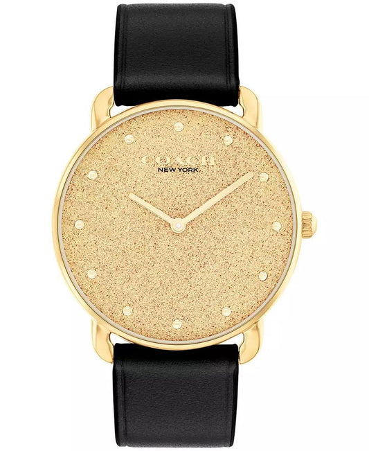 Women's Elliot Black Leather Strap Watch, 36mm