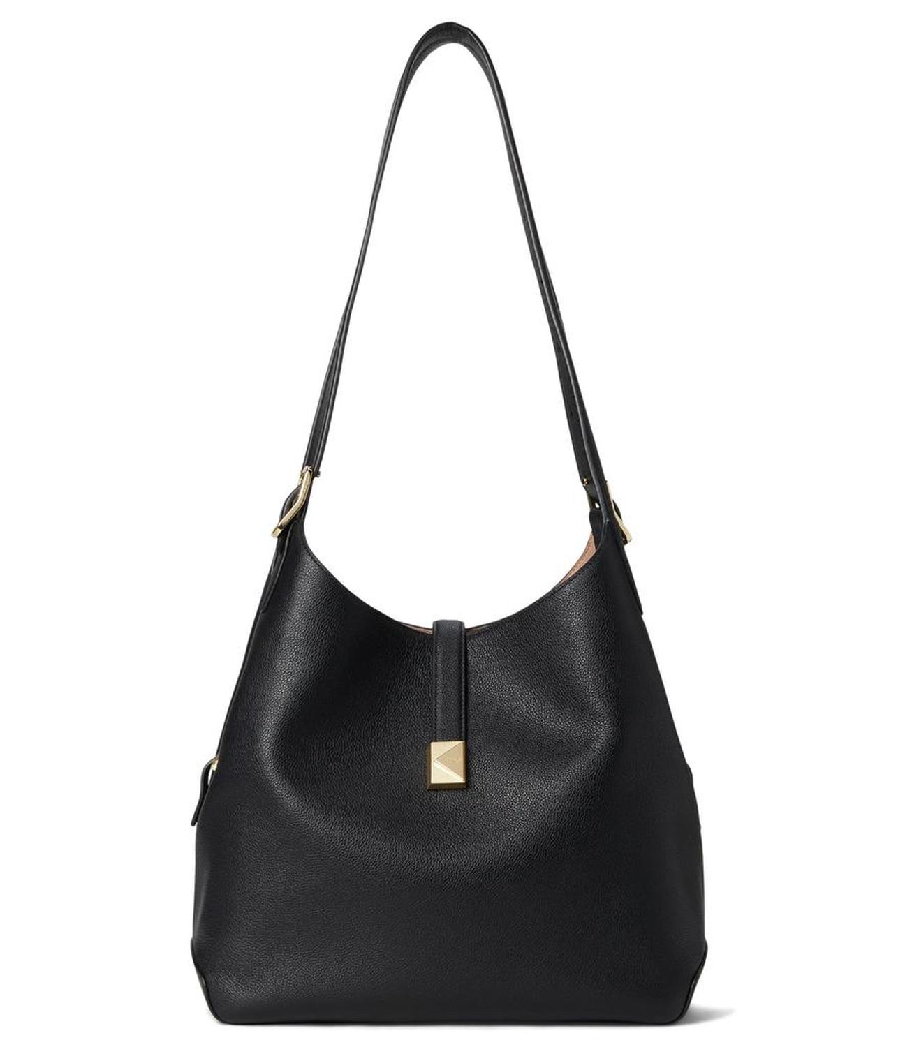 Deco Pebbled Leather Large Shoulder Bag