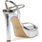 Amara 40S4AMHS2M-040 Sandal Womens 8 Silver Leather Platform ZPO893