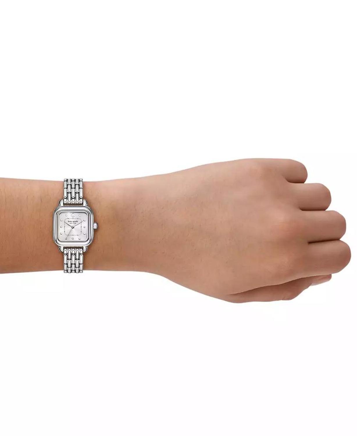 Women's Gracie Square Three-Hand Silver-Tone Stainless Steel Watch, 25mm