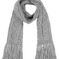 Women's Diamond Cable Fringe Scarf